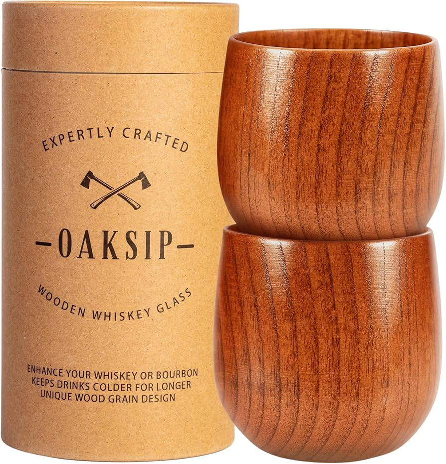 The Original Wooden Bourbon Drinking Glass Bourbon Gifts for Men | Finished Wooden Old Fashioned ... | Amazon (US)