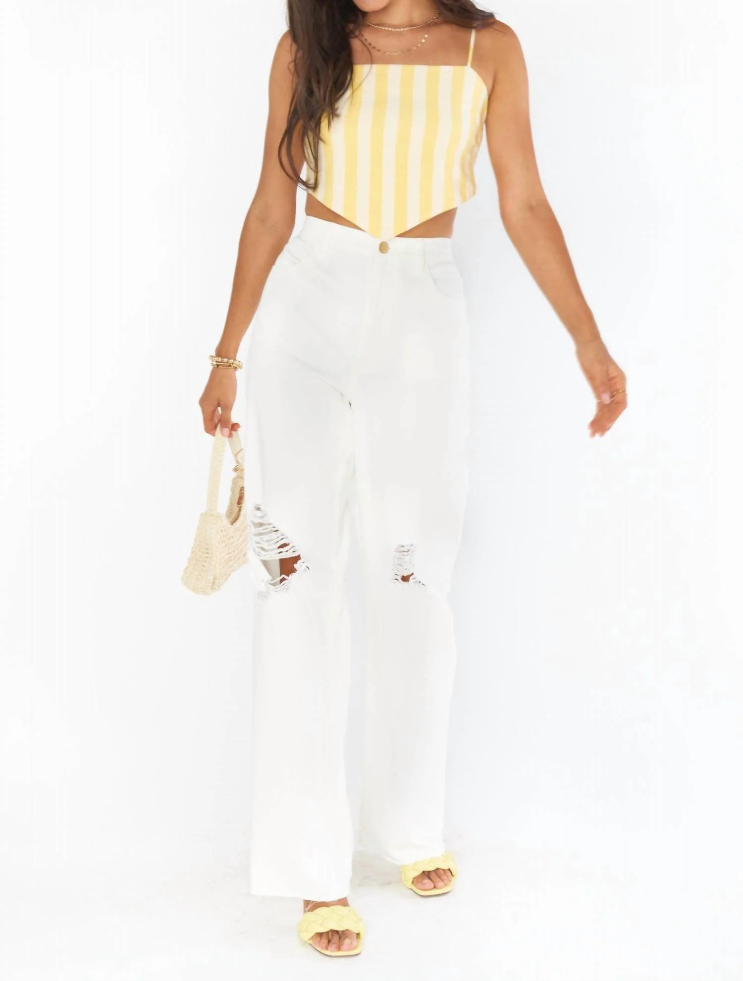 Sunny Scarf Top In Sunny Stripe | Shop Simon