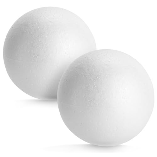 Juvale 2 Pack Large Foam Balls for Crafts, 6 Inch Solid Polystyrene Spheres for Party Decorations, School Supplies, DIY Projects, Modeling, Ornaments (White) | Amazon (US)