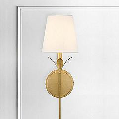 Broche 1 Light Antique Gold Wall Mount | www.lampsplus.com | Lamps Plus