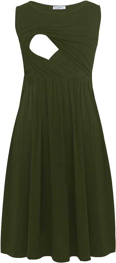Smallshow Women's Sleeveless Nursing Dresses Patchwork Maternity Breastfeeding Dress Navy Stripe-... | Amazon (US)