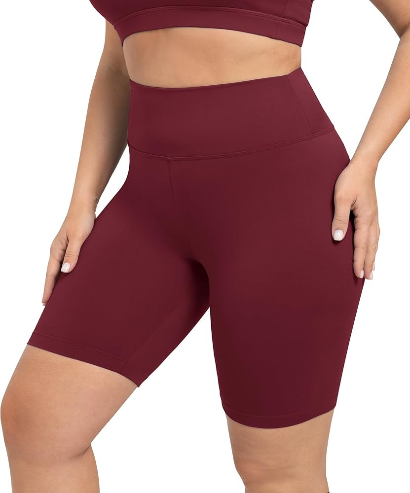 VALANDY Creamlush Plus Size High Waisted Biker Shorts for Women 8" Inseam | Amazon (US)