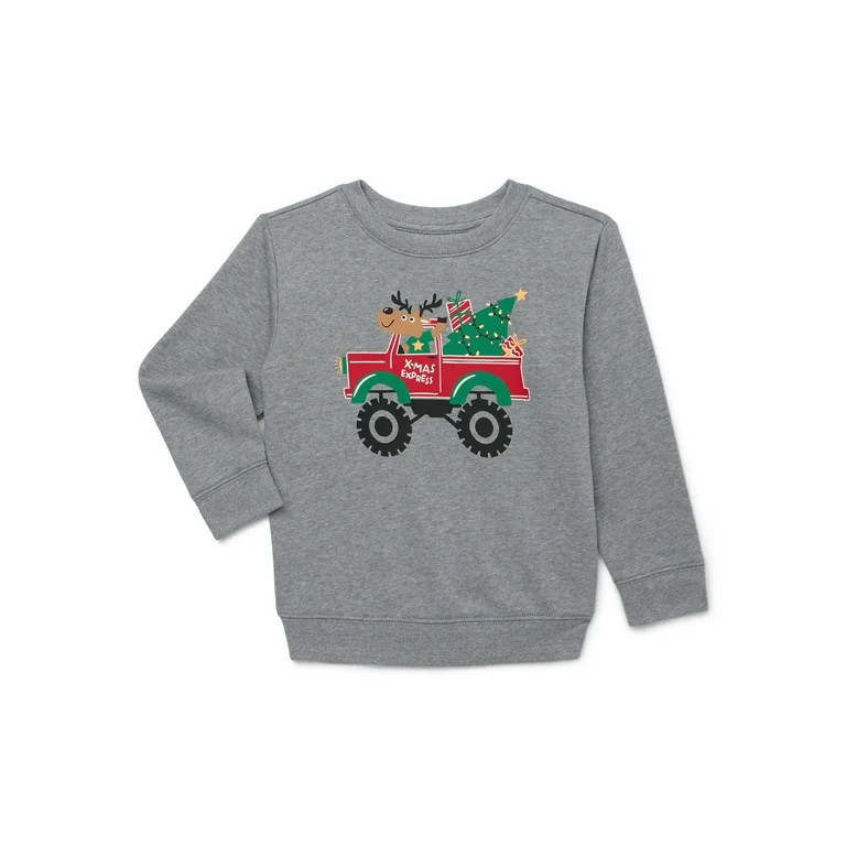 Christmas Toddler Boys’ Sweatshirt with Long Sleeves from Holiday Time, Sizes 12M-5T | Walmart (US)