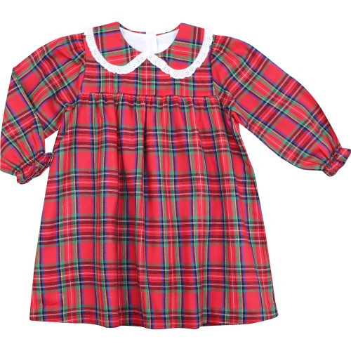 Red And Green Plaid Eyelet Dress - Shipping Late October | Cecil and Lou