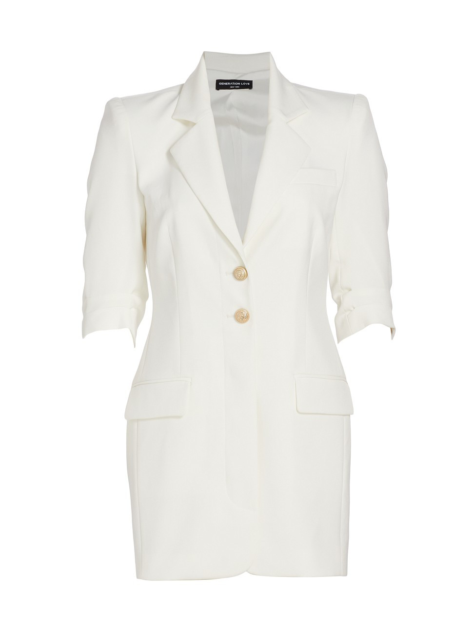 Women's Reina Crepe Blazer Minidress - White - Size Large | Saks Fifth Avenue
