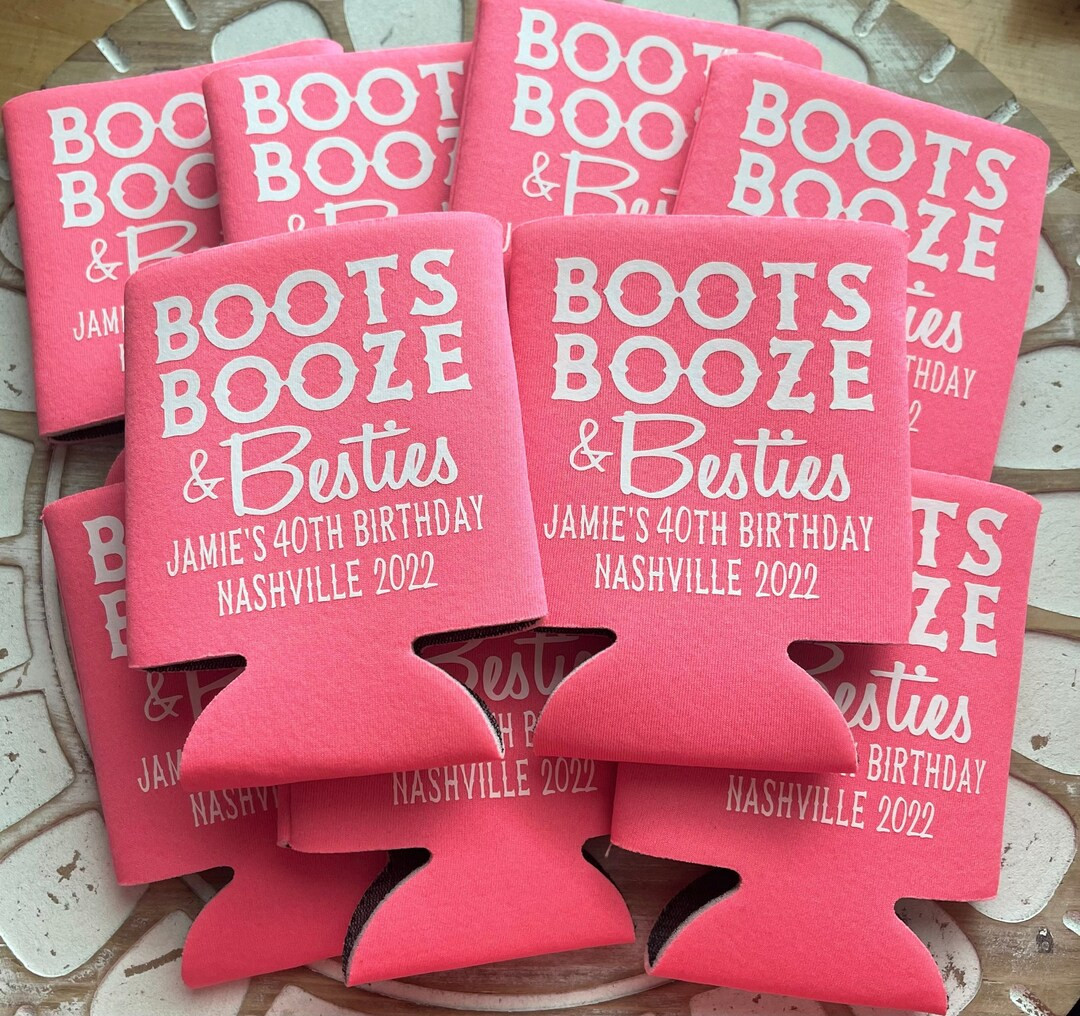Nashville Birthday Can Coolers Boots Booze & Besties Smashed in Nash Favors Last Nash Bash Cans B... | Etsy (US)
