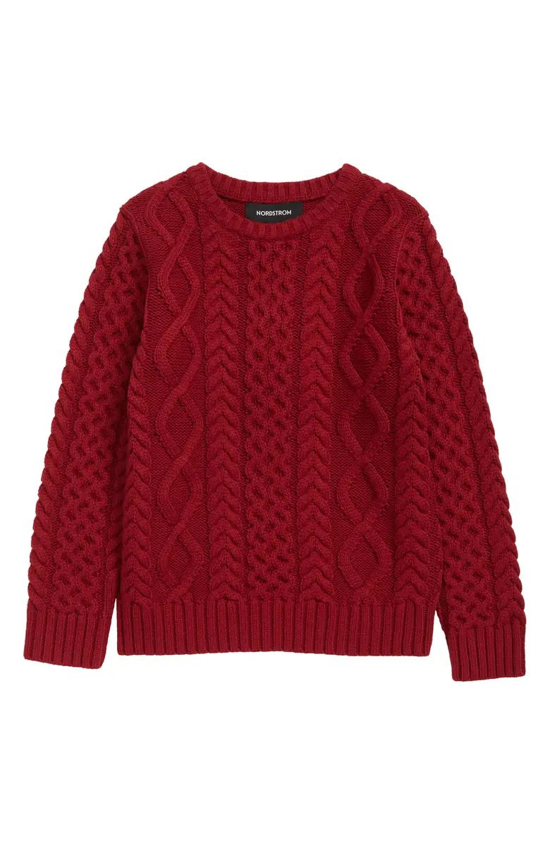 Kids' Cable Cotton Blend Sweater | Nordstrom