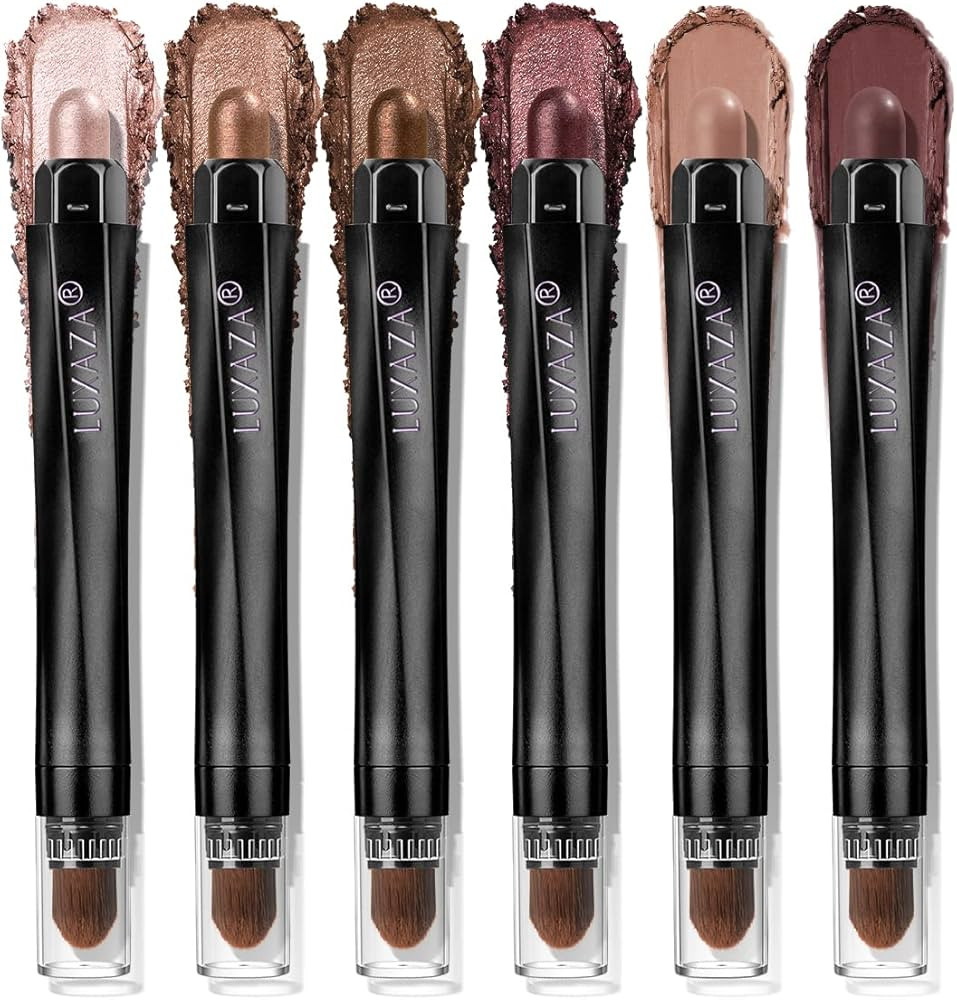 LUXAZA 6PCS Eyeshadow Stick Set,Shimmer And Matte Neutral Eyeshadow Pencil Crayon,Pearl Pink Crea... | Amazon (US)