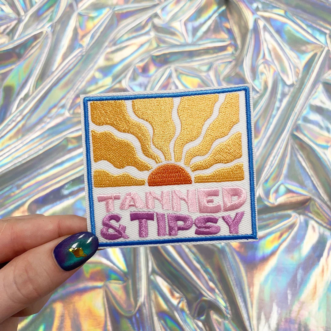 Tanned & Tipsy Patch, Cute Summer Patch, Trendy Patches, Iron on Patch, Hat Patches, River Hat, H... | Etsy (US)