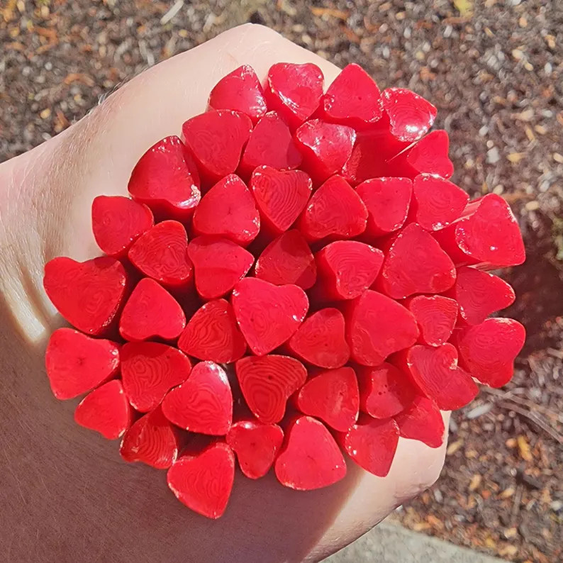 Coe 96 Heart: True Love 1 Oz Murrini Murrine Millefiori Vitrigraph Cane MINZABELLA MURRINI by Gla... | Etsy (US)