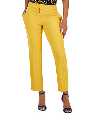 Women's Stretch-Crepe Straight-Leg Pants | Macy's