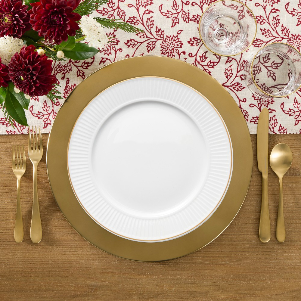Pillivuyt Plisse Gold Porcelain Dinner Plates | Williams-Sonoma