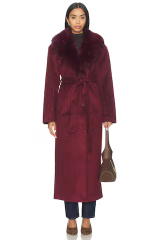 LAMARQUE x REVOLVE Tillie L Coat in Burgundy from Revolve.com | Revolve Clothing (Global)
