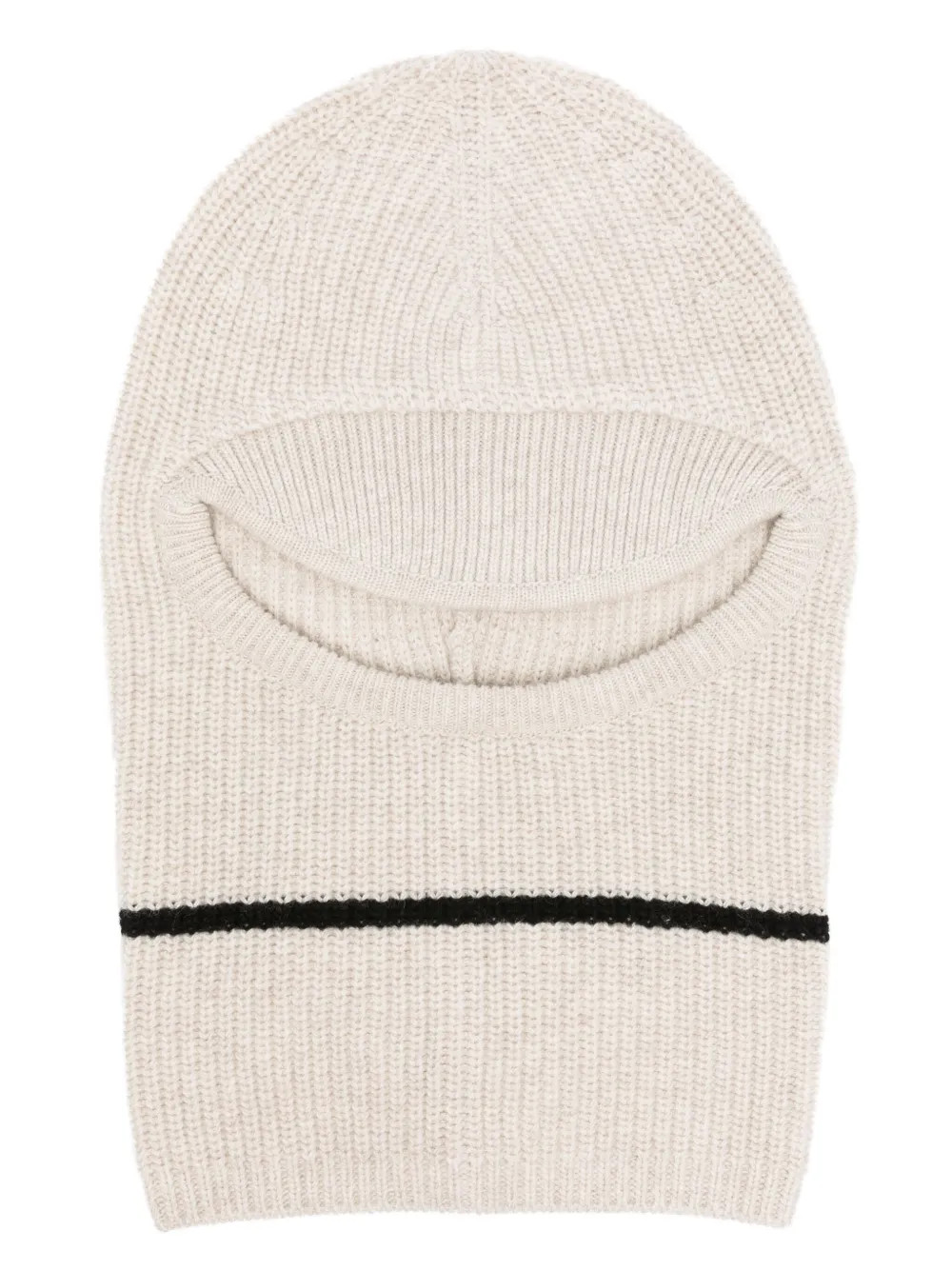 Plan C two-tone Striped ribbed-knit Balaclava | Neutrals | FARFETCH | Farfetch Global
