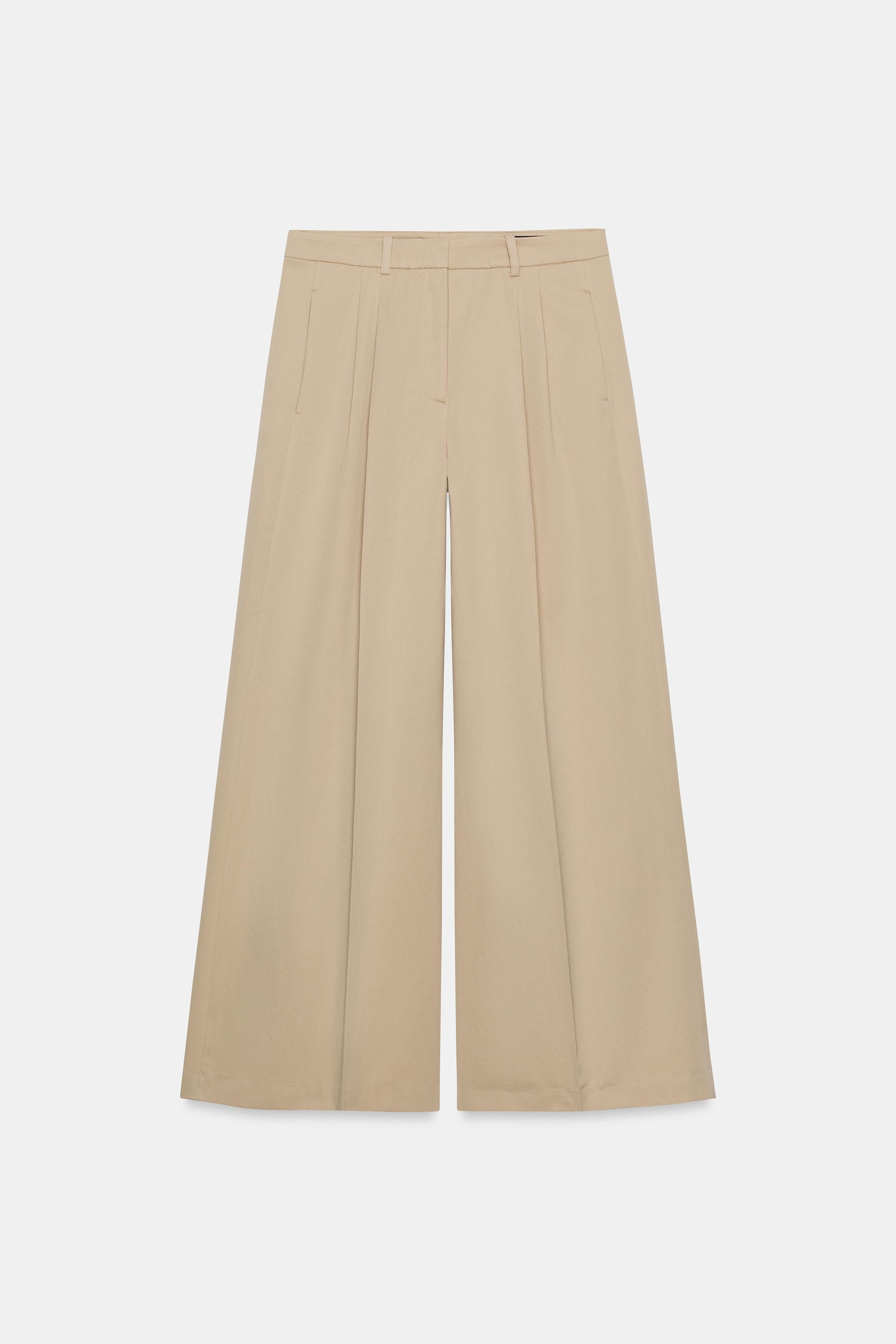 ZW COLLECTION PLEATED WIDE LEG PANTS | Zara Canada
