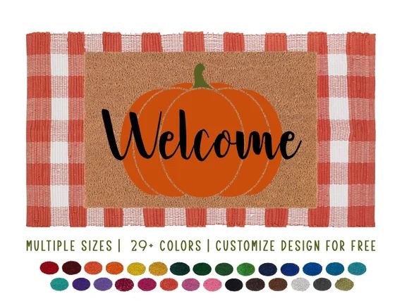 Welcome Pumpkin Doormat, Fall Welcome Mat, Fall Decor, Funny Doormat, Funny Welcome Mat, Hallowee... | Etsy (US)
