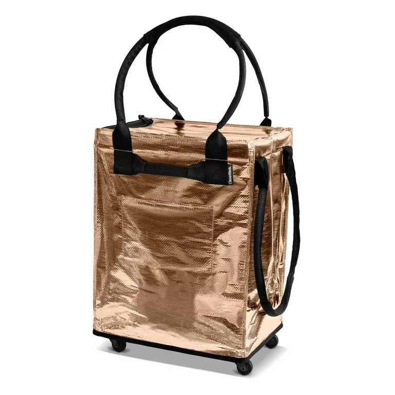 Actual Color Rose Gold selectedCleverMade Rolling Tote Cart 62L Collapsible Wheeled Bag, Rose Gol... | Walmart (US)