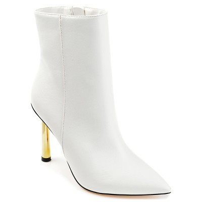 Journee Collection Womens Rorie Pointed Toe Stiletto Ankle Booties White 9.5 | Target