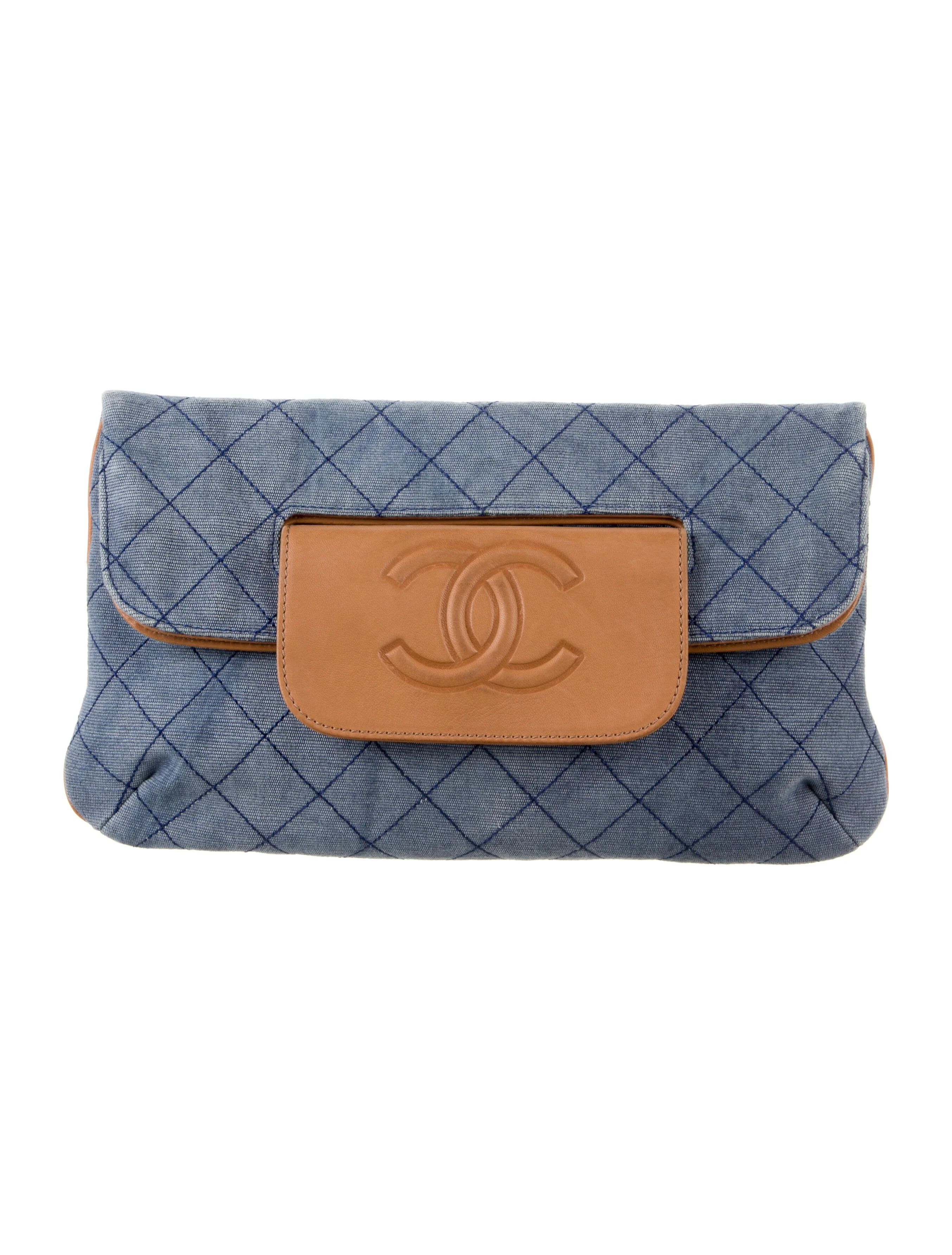 Denim CC Quilted Clutch | The RealReal