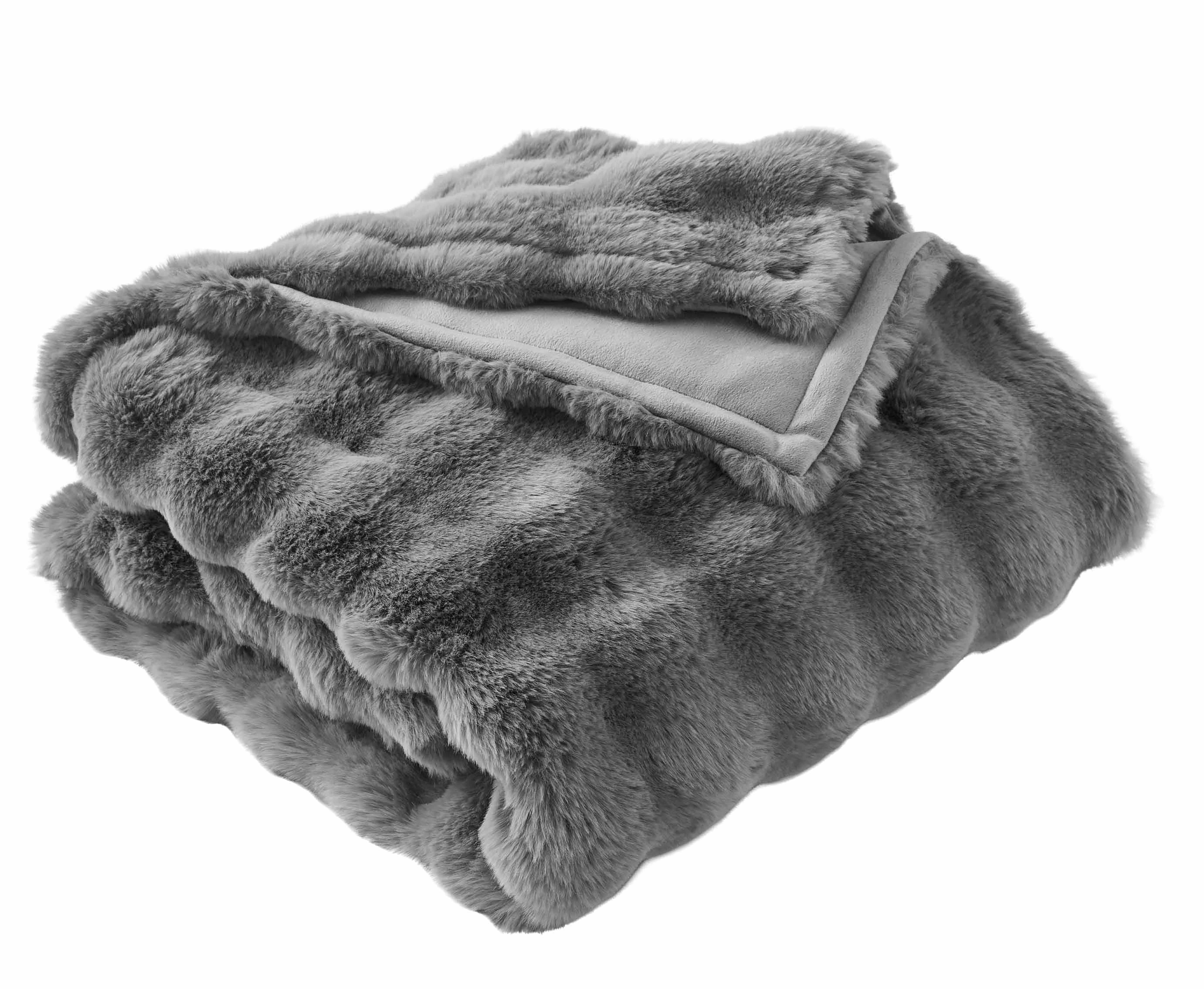 Better Homes & Gardens Grey Flannel Bubble Faux Fur Throw, 50"x72", Adult/Teen | Walmart (US)