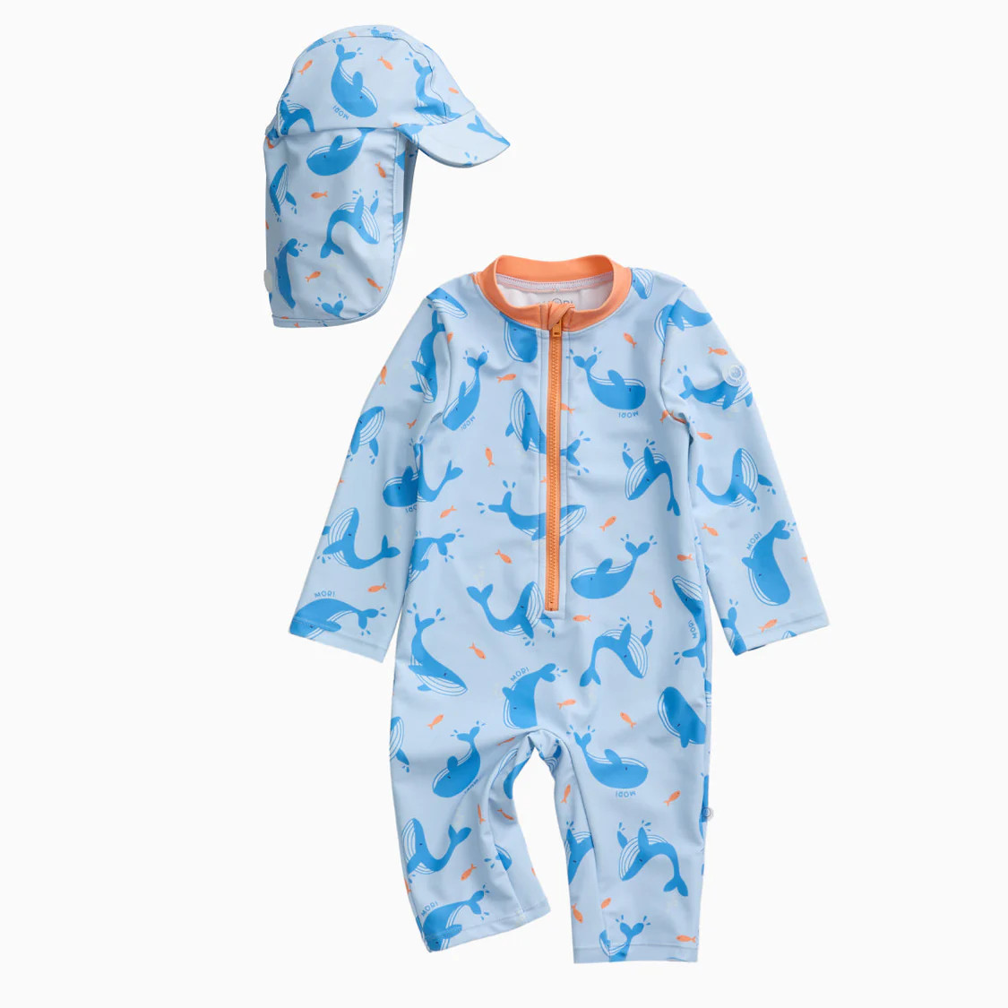 Whale Song One-Piece Rashguard & Hat | Baby Mori (US)