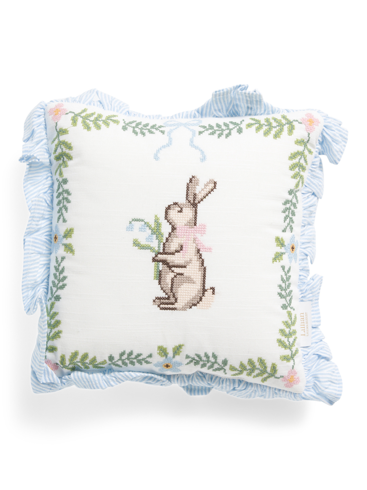 12x12 Easter Cross Stitch Bunny Pillow | Throw Pillows | Marshalls | Marshalls