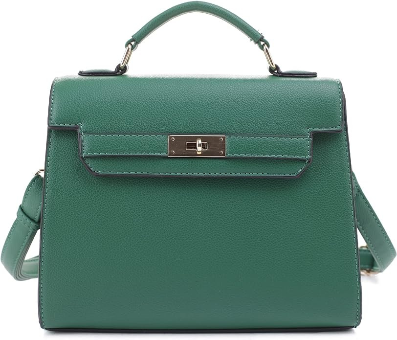 EVVE Women's Top Handle Satchel with Detachable Strap Small Pebbled Leather Crossbody Bag | Amazon (US)