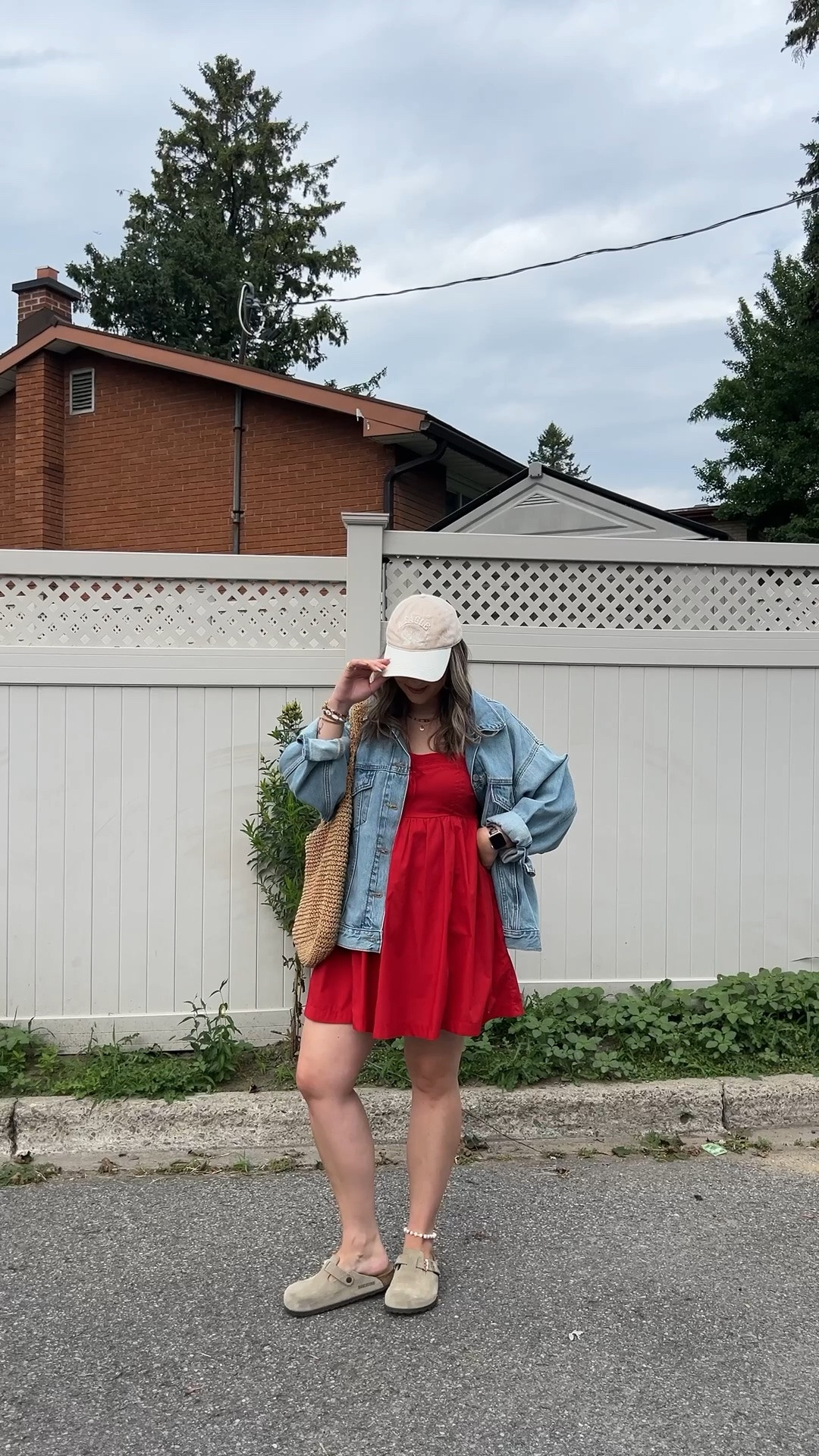 Easy summer to fall transition outfit! Wearing my usual size L in the dress (has built in shorts and pockets!), sized up to XL in the denim jacket for an oversized fit. I’m a 9.5-10 shoe and wear a 40 in the Birkenstock clogs

#LTKsummer #LTKdresses #LTKsale