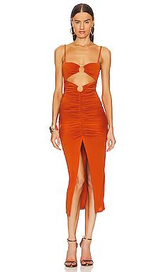 Camila Coelho x REVOLVE Yasmeen Midi Dress in Rust from Revolve.com | Revolve Clothing (Global)