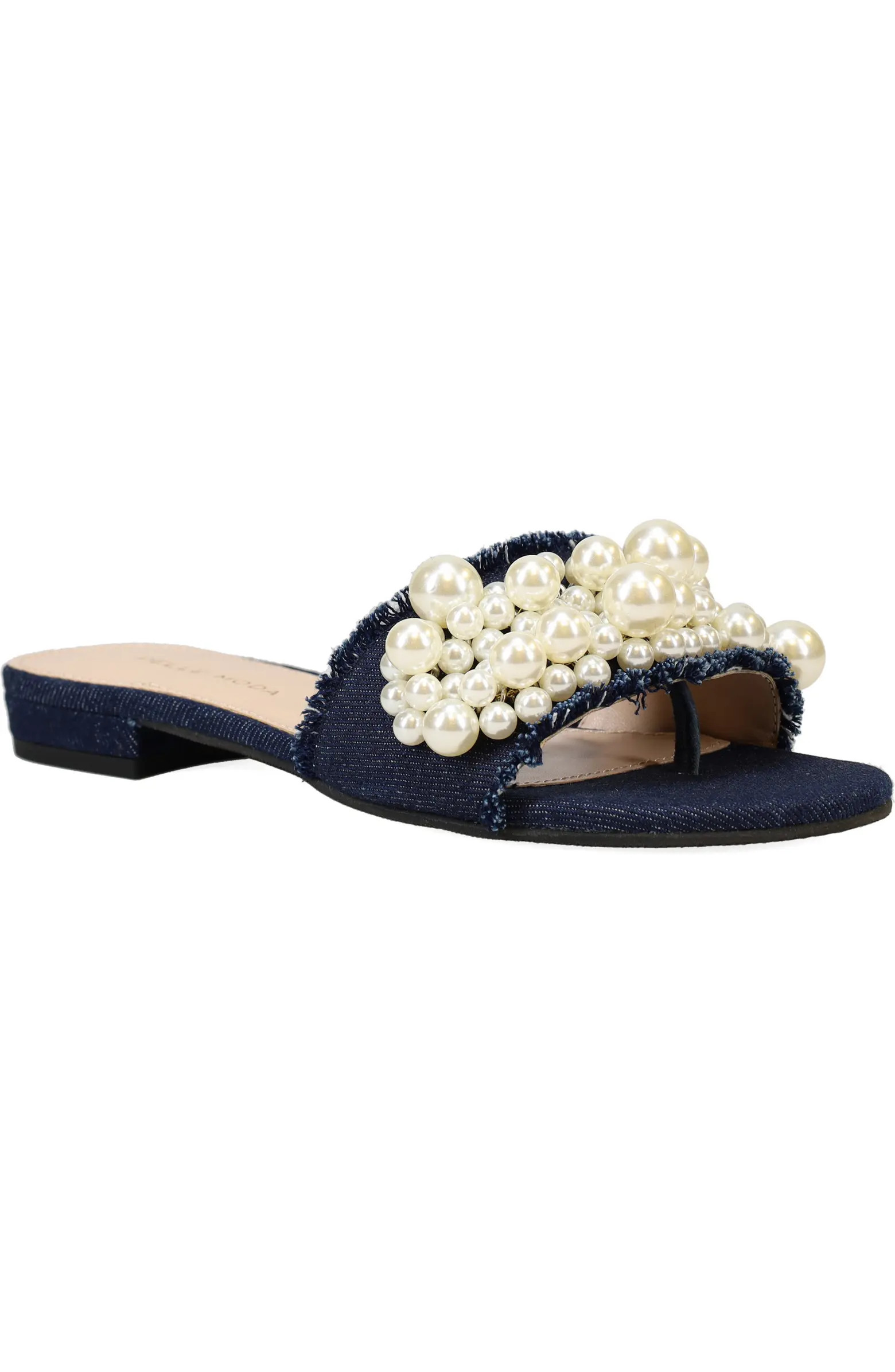Pelle Moda Bayer Imitation Pearl Slide Sandal (Women) | Nordstrom | Nordstrom