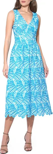 Joanna Basque Waist Midi Dress | Nordstrom