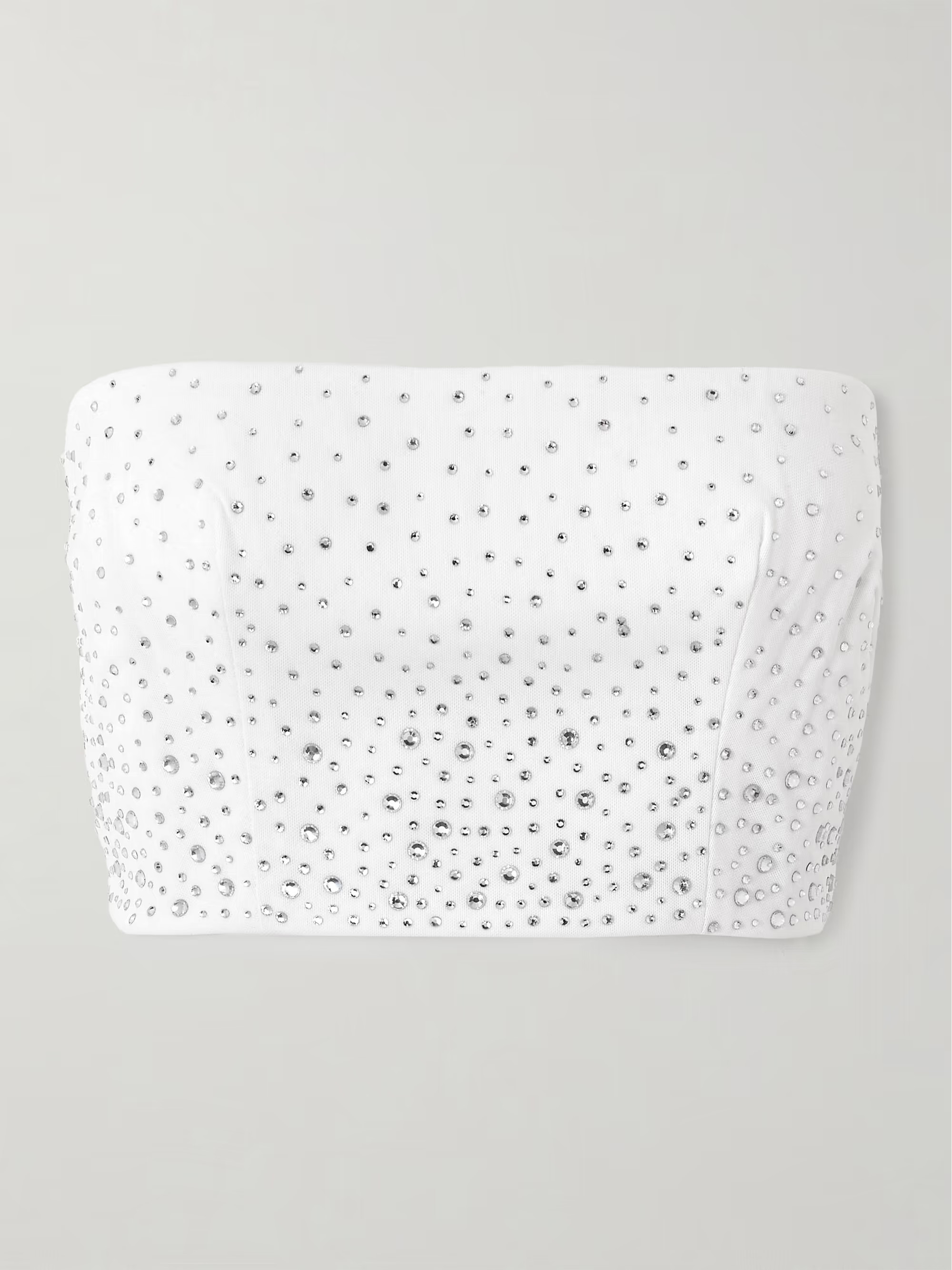 Cropped strapless crystal-embellished mesh top | NET-A-PORTER (US)