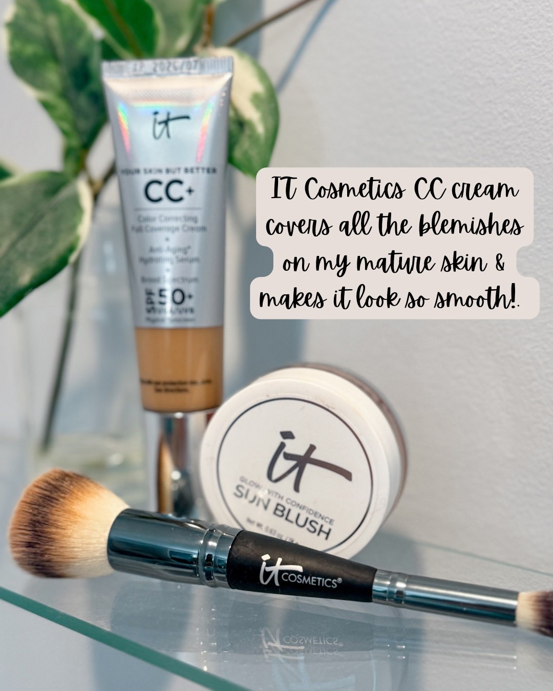 It Cosmetics 
New extended shades 
Wearing tan warm 
Their brushes are the best

#LTKFindsUnder100 #LTKBeauty #LTKOver40