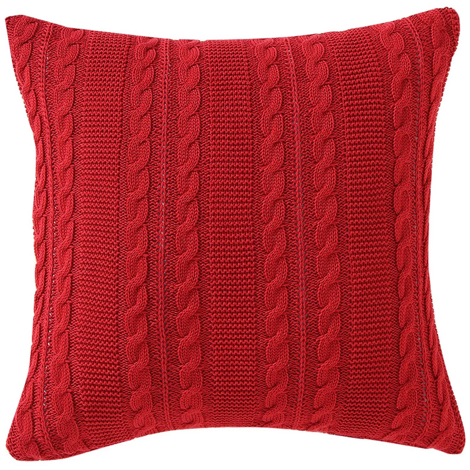 VCNY Home 18" x 18" Red Cotton Throw Pillow - Walmart.com | Walmart (US)