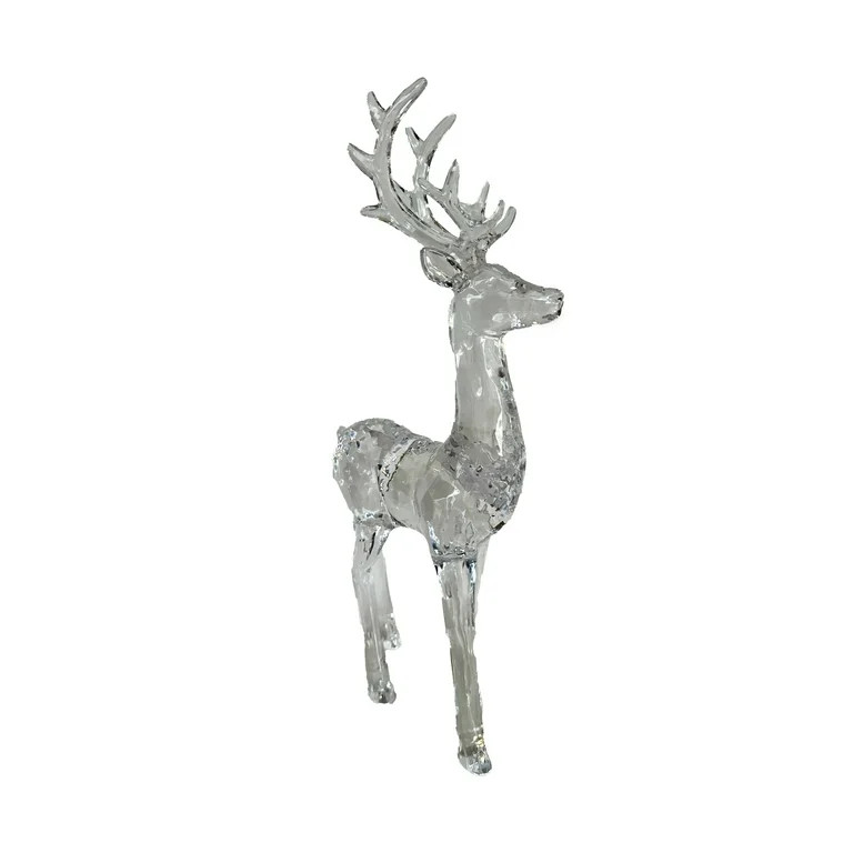 Acrylic Deer Christmas Tabletop Decor, Clear Lucite, 13.38", by Holiday Time | Walmart (US)