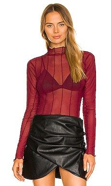 Lovers and Friends Seamed Long Sleeve Top in Merlot from Revolve.com | Revolve Clothing (Global)
