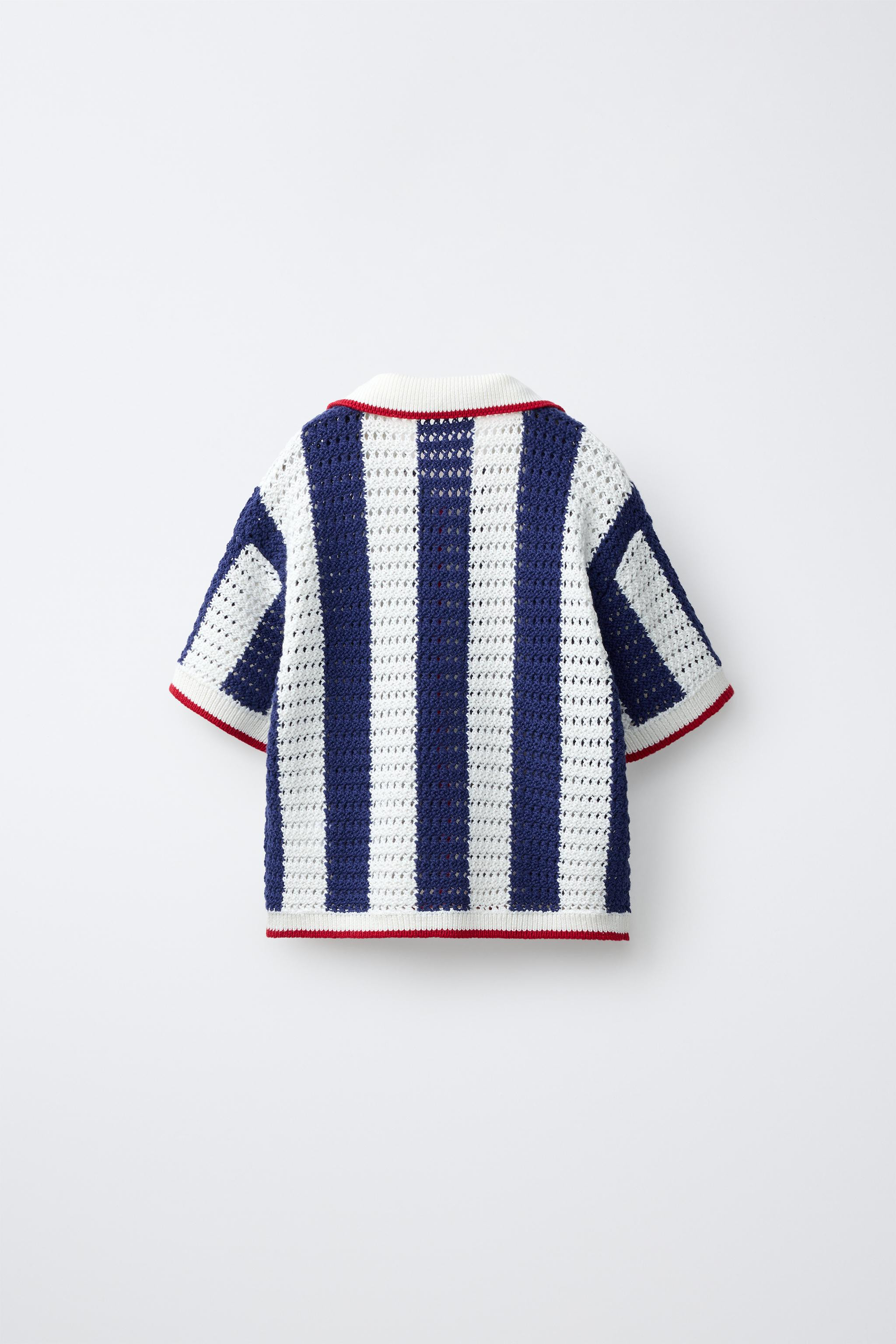 STRIPED KNIT POLO SHIRT | Zara US