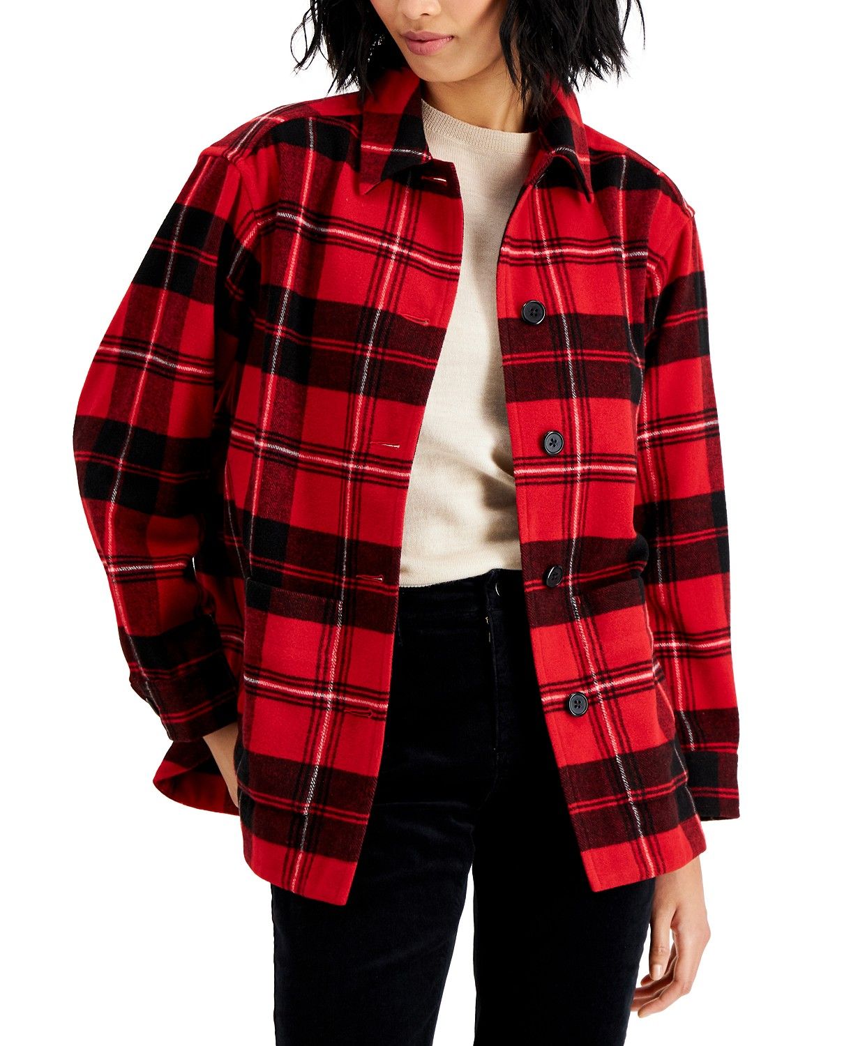 Charter Club Plaid Shirt Jacket, Created for Macy's & Reviews - Jackets & Blazers - Women - Macy'... | Macys (US)