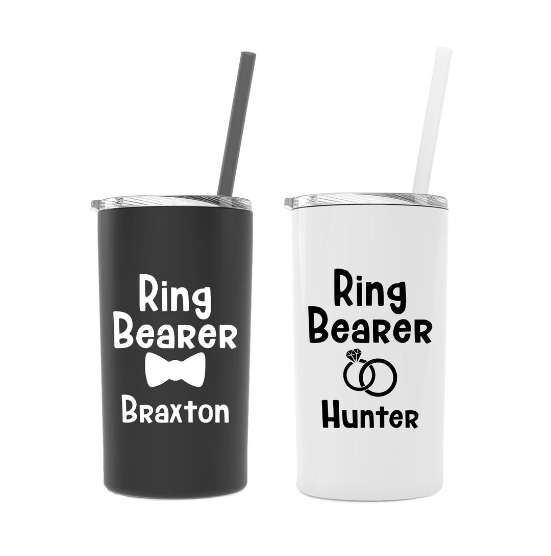 Ring Bearer Gift, Ring Bearer Tumbler, Bridal Party Cups, Ring Bearer Proposal, Kids Cup With Str... | Etsy (US)