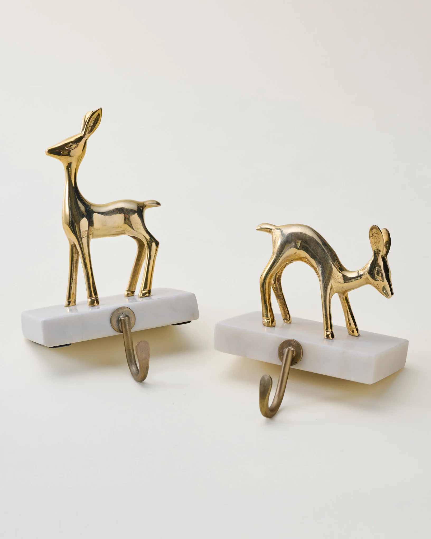 Solid Brass Fawn Stocking Holder | Magnolia