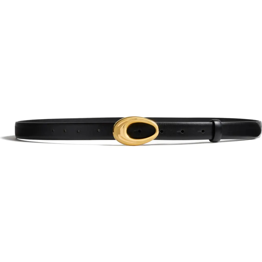 Khaite Olivia Leather Belt in Black 200 at Nordstrom, Size 85 | Nordstrom