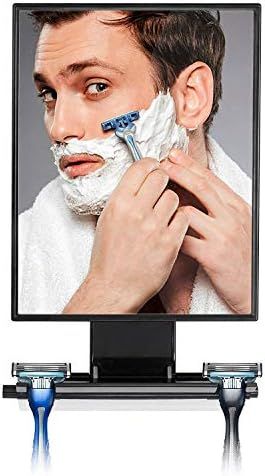 ToiletTree Products Deluxe Larger Fogless Shower Shaving Mirror with Squeegee, Large, Black | Amazon (US)