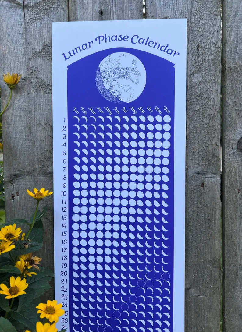 2025 Lunar Phase Calendar, 2025 Moon Calendar, The Original Lunar Phase Print, choose from seven ... | Etsy (US)