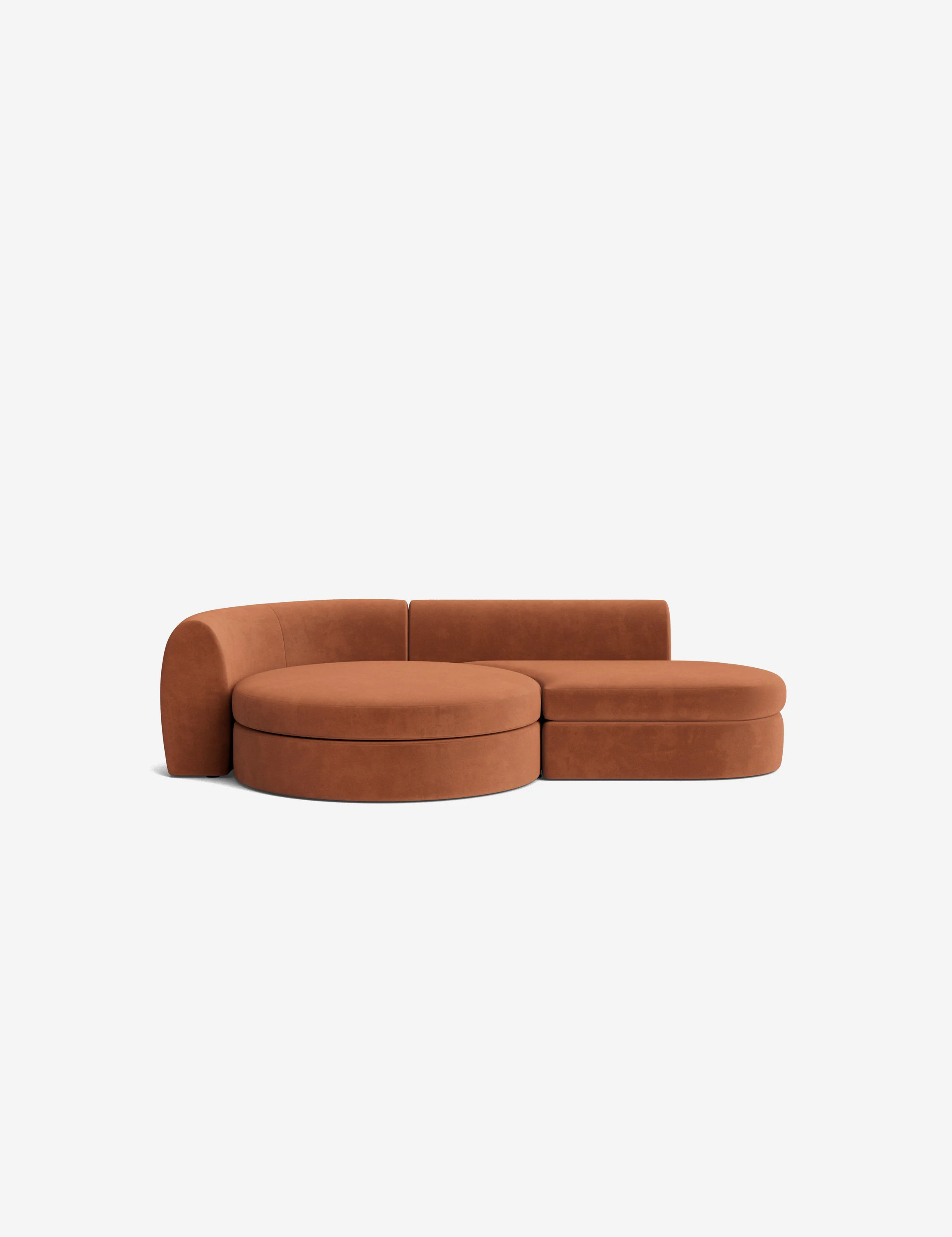 Buckley Modular Chaise Sectional Sofa, Saffron Faux Mohair, 113"W | Lulu and Georgia 