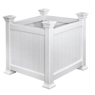 Classic 27"​ L x 21"​W x 22"​H Barcelona Vinyl Planter Box, White, VA68210 | The Home Depot