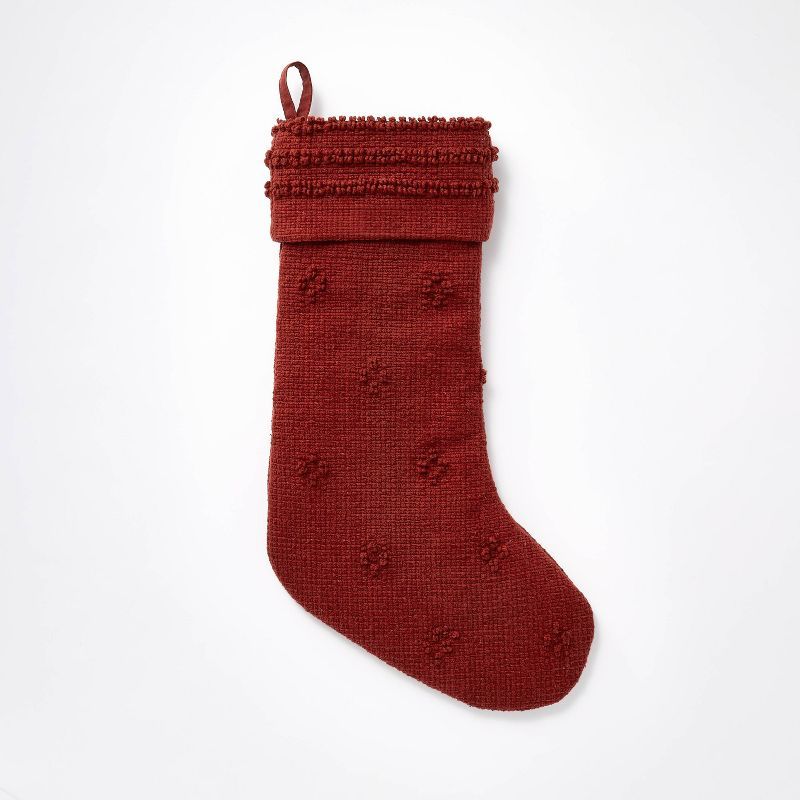 Textural Woven Holiday Stocking Red - Threshold&#8482; designed with Studio McGee | Target
