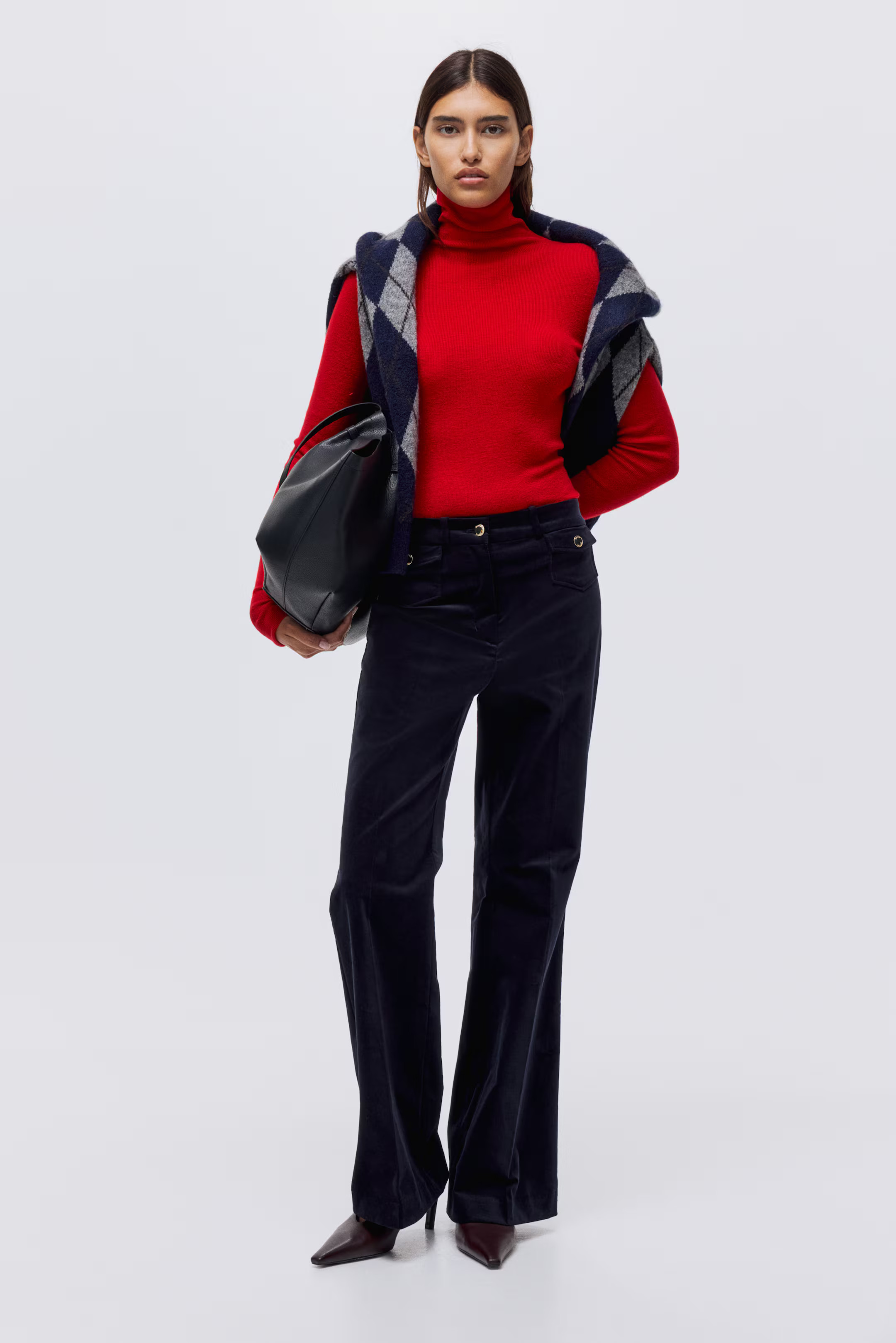 Cashmere-Blend Turtleneck Sweater - Bright red - Ladies | H&M US | H&M (US + CA)