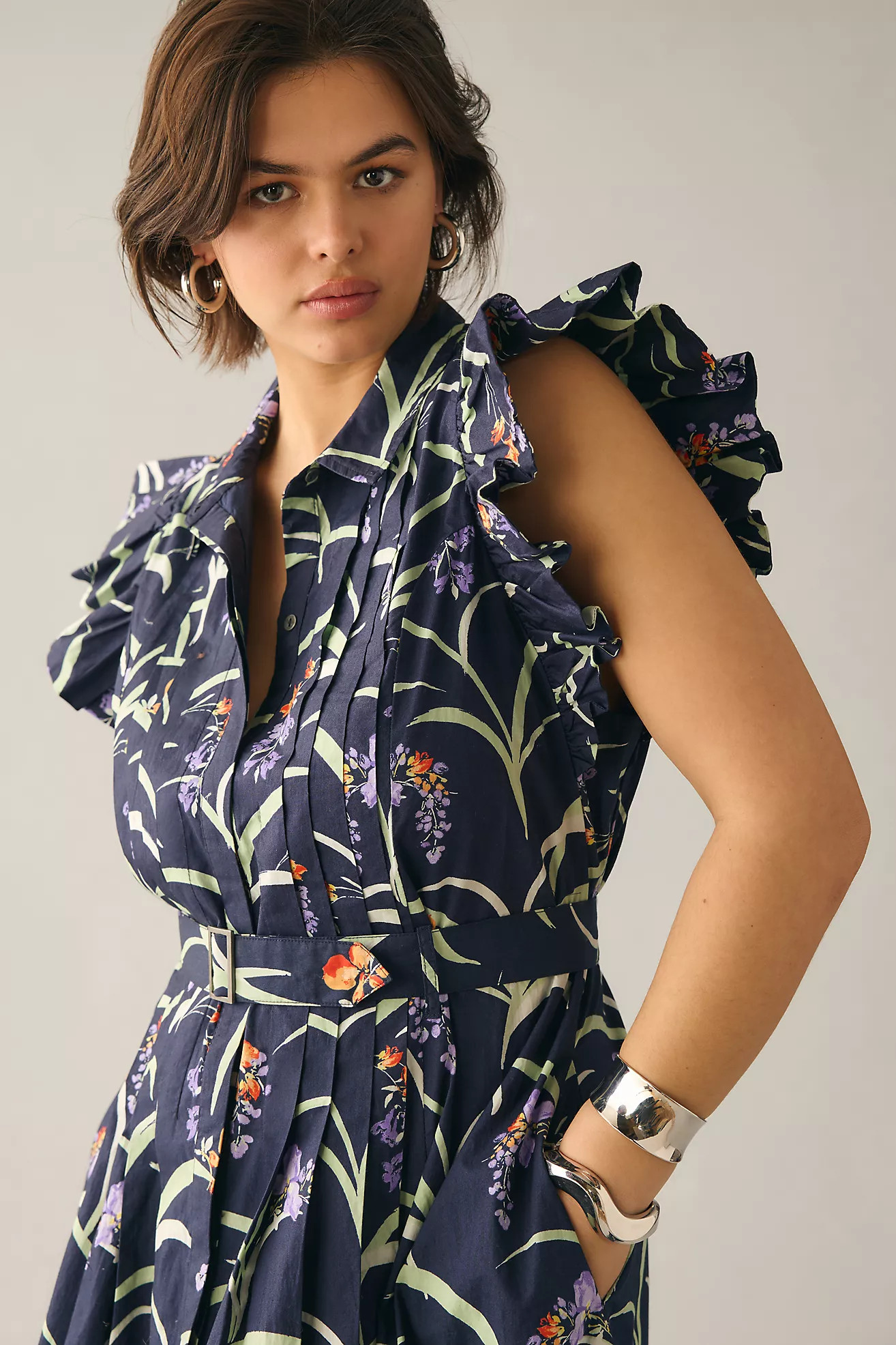 Ruffled Floral Shirt Dress | Anthropologie (US)