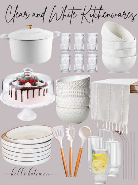 Clear and White dishes and kitchenware. 

#LTKSeasonal #LTKFind #LTKhome