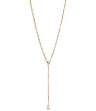 Givenchy Gold Tone Long Y Necklace - Gold/Crystal | Dillard's